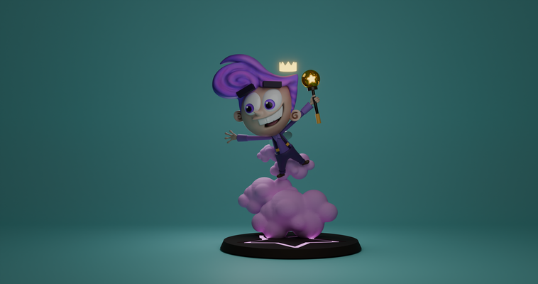 poof peri paten magie komische eltern kunst fee cosmo wanda timmy nick karikatur 3d print model - Mito3D