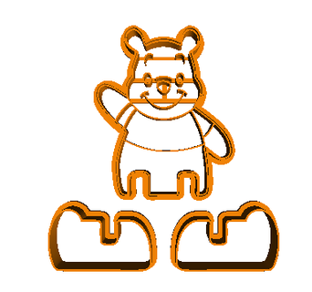 pooh orso 3d biscotto taglierina impostato 3d print model - Mito3D