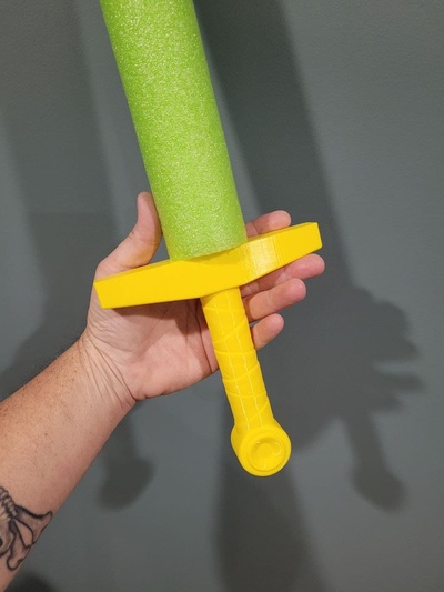 pool noodle sword - crusader game boat outside outdoor play battle knife fun easy 3d print model - Mito3D