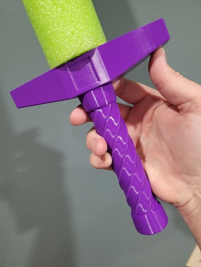 pool noodle sword - twisted royalty game boat outside outdoor play battle knife fun easy 3d print model - Mito3D