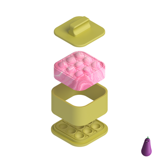 pop 3x3 bath bomb solid soap press mold popit toy shampoo diy 3d print model - Mito3D