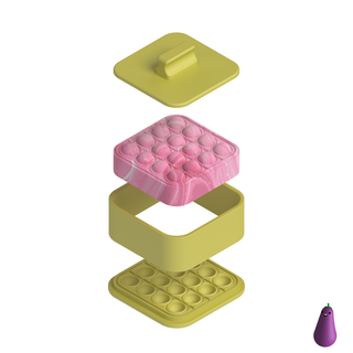 pop 4x4 bath bomb solid soap press mold popit toy shampoo diy 3d print model - Mito3D