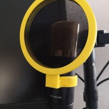 pop filtre bouclier écran micro microphone popfilter popshield vent l'audio 3d print model - Mito3D