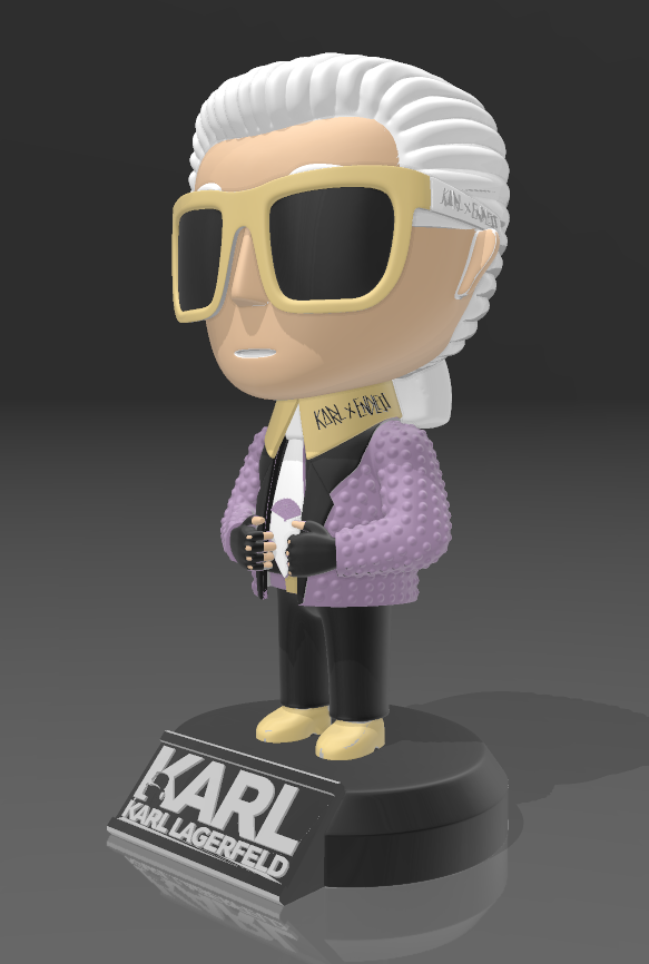 pop Karl Lagerfeld Sanat oyuncak Sanat Karl Chanel Karl Lagerfeld Lagerfeld 3D print model - Mito3D