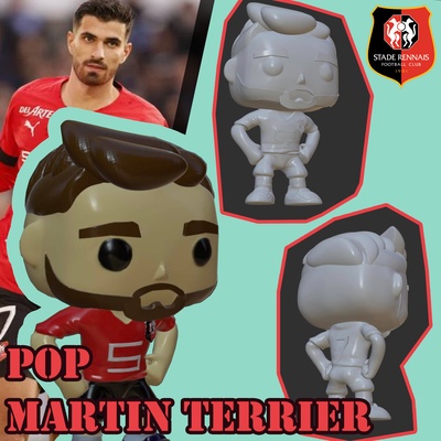pop martin terrier stade rennais football rennes football ballon figurine style renne 3d print model - Mito3D