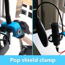 pop shield clamp gadget attachment audio connector connectors diffuser filter microphone miniature music podcast popshield recording equipment screw sound thread threaded 3d print model - Mito3D