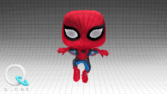 pop spiderman scanned qlone spider-man marvel action figure funko 3d print model - Mito3D