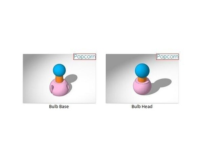 popcorn bulb interfaces helping-hands parts 3d print model - Mito3D