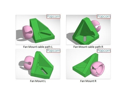 pop corn ventilateur montures fan mount helping hands pièces 3d print model - Mito3D
