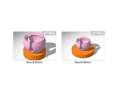 pop corn rond connecteurs helping hands pièces 3d print model - Mito3D