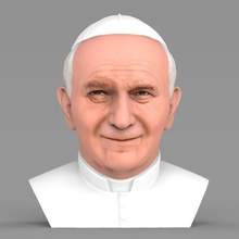 Papa john paul ıı büstü tam renkli 3d baskı hazır sanat francis Benedict Vatikan Roma Katolik din Tanrı İsa saint mary Polonya 3d print model - Mito3D