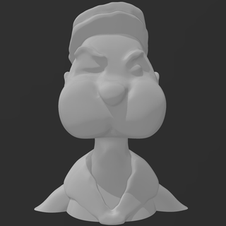 popeye cabeza busto marinero pared Arte 3d print model - Mito3D