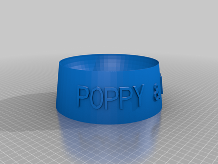 poppy dog food bowl customized pets 3d print model - Mito3D