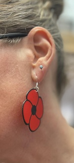 poppy earrings remembrance day Jewelry earings jewellery jewelry anzac 3d print model - Mito3D