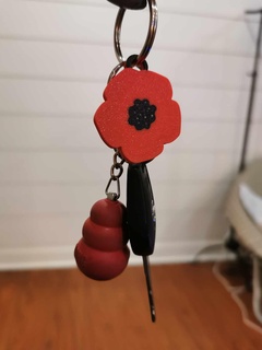 poppy keychain Jewelry remembranceday 3d print model - Mito3D