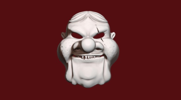 pops clown scary halloween mask cosplay monster fear 3d print model - Mito3D