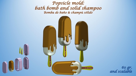 picolé mofo banho bombear sólido xampu Bolores pressione paleta gelo creme pop 3d print model - Mito3D