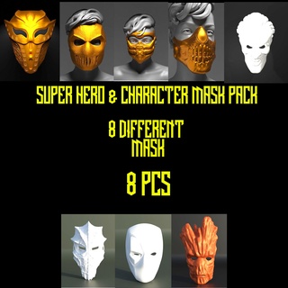 populaire super héros masque pack 5 pcs personnage 3d impression modèle cosplay costume 3d print model - Mito3D
