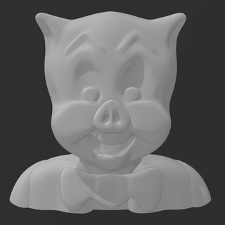 gordo cerdo cabeza busto petunia pared Arte 3d print model - Mito3D