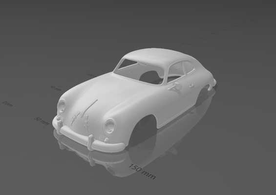 porsche 356a 1600 kabuk vücut bölünmüş parçalar kolay baskı 356 klasik nostaljik 50scars böcek hava soğutmalı arka motor yarış kaplumbağa şeytani retro rc oyuncak diyorama sanat matematik miniz 3d print model - Mito3D