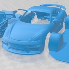 Porsche 718 caimão gt4 2020 imprimível carro jogos fenda escalextrico Tamiya rc miniz passatempo micro 3d print model - Mito3D