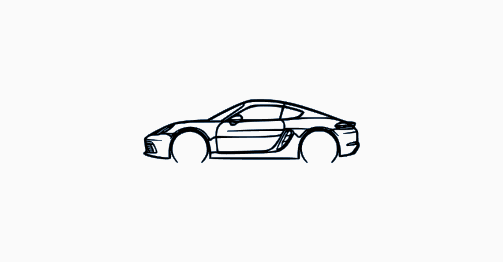 porsche 718 cayman gts 2018 wallhang car silhouette 911 gt3 model 992 gt2 gt2rs gt3rs 3D print model - Mito3D