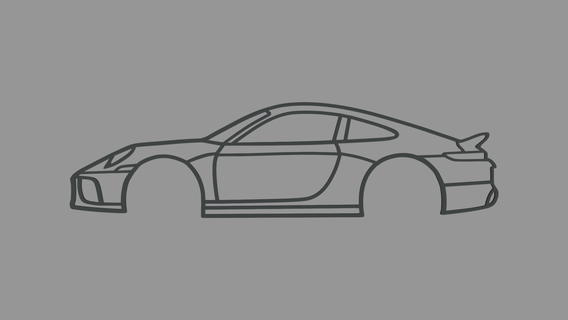porsche 911 2023 wall silhouette car sports 3d print model - Mito3D