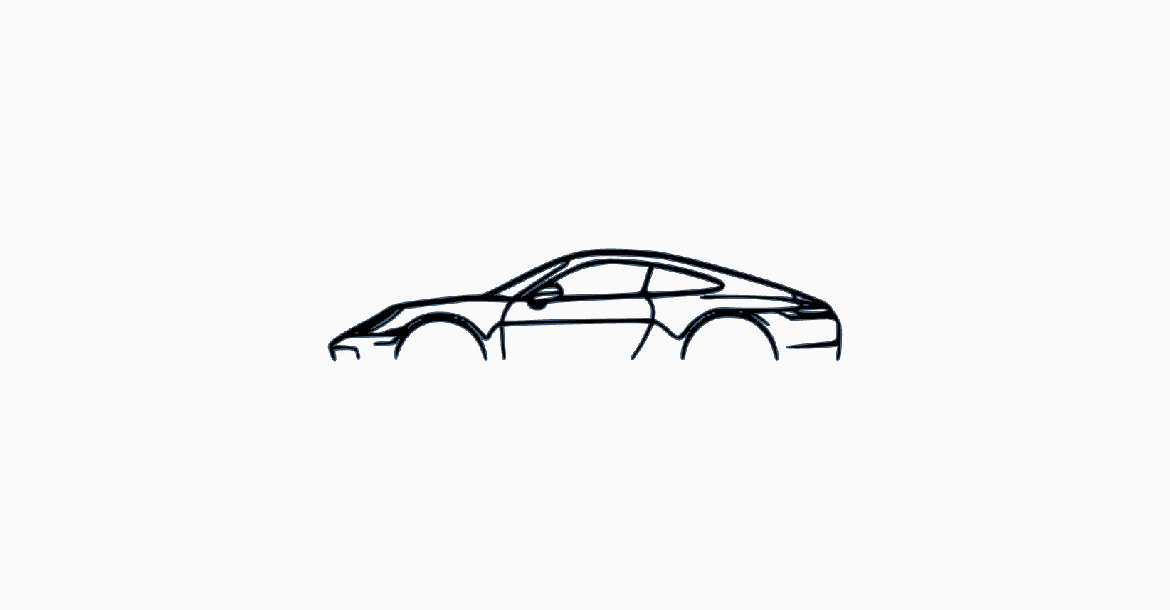 Porsche 911 Carrera 2023 wallhang voiture silhouette gt3 modèle 992 gt2 gt2rs gt3rs 3D print model - Mito3D