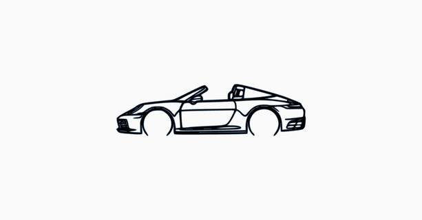 porsche 911 targa 4s 2022 wallhang car silhouette gt3 model 992 gt2 gt2rs gt3rs 3d print model - Mito3D