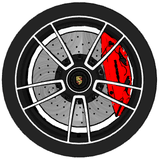 porsche 911 wheels front rear wheel car detail high poly rim tire race tread accessories 3d print model - Mito3D