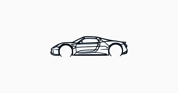 porsche 918 spyder 2015 wallhang car silhouette 911 gt3 model 992 gt2 gt2rs gt3rs 3d print model - Mito3D