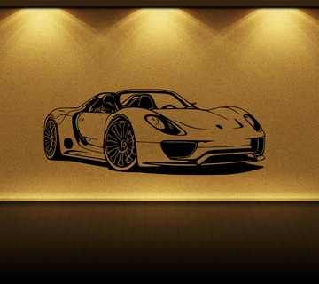 Porsche 918 espion svg stl silhouette décoration cadeau boîte 3d print model - Mito3D