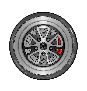 Porsche 930 rodas frente retaguarda pirelli pzero Nero pneus roda carro detalhe Alto poli borda pneu raça piso acessórios 3d print model - Mito3D