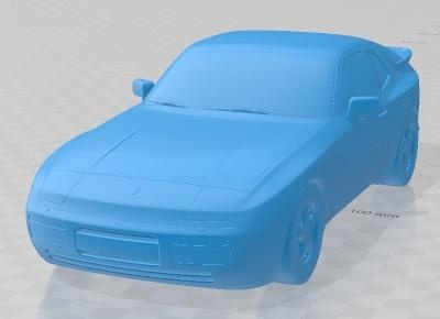 porsche 944 1983 printable car diorama modeling hobby solid scale model 3d print model - Mito3D