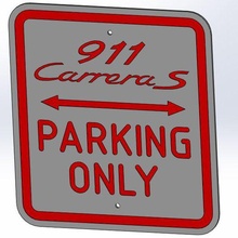 porsche 977 carrera parking sign panel 997 3d print model - Mito3D