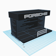 Porsche carro porta garagem escala 143 dr ft corredor tempestade criança diorama 3d print model - Mito3D