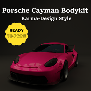 porsche cayman karma style bodykit 911 libertywalk widebody tuning revell tamiya diecast hotwheels car lw pandem rocket bunny wide body kit nuclarium 3d print model - Mito3D