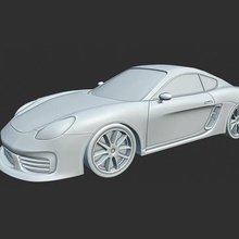 Porsche caimão Super carro luxo esporte puxar 3d print model - Mito3D