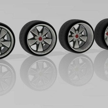 porsche fuchs wheels 1 24 & 25 scale car modelling 1:24 1:25 3d print model - Mito3D