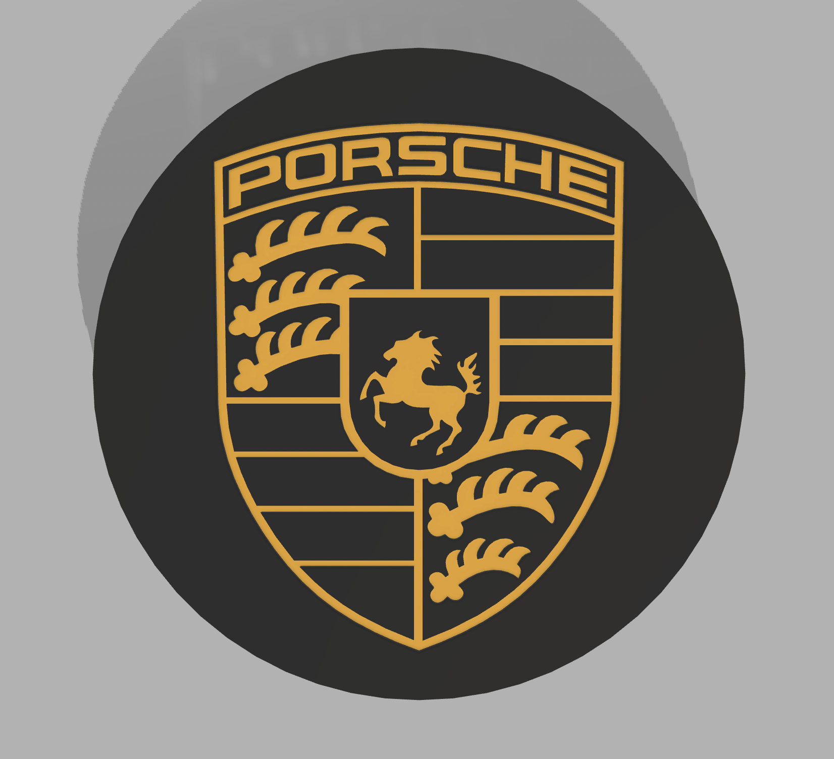 Porsche logo 56mm pilotage roue 911 caïman simulateur sim sabelt voiture 3D print model - Mito3D