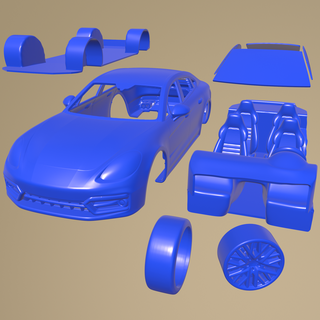 porsche panamera gts 2019 printable car separate parts 3d print model - Mito3D