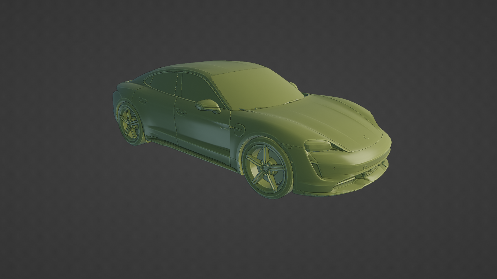 Porsche taycan turbo 2020 2019 2021 2022 2023 esporte elétrico híbrido carro Alemanha 4door cupê luxo 3D print model - Mito3D