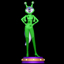 porsha crystal alien suit - sing 2 art 3d illumination studios wolf girl furry antrho female muzzle clothes singer star dog canine ufo green monste 3d print model - Mito3D