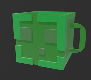 porta pièces cabeza vase Minecraft lapices taza 3d print model - Mito3D