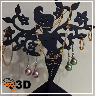 porta accesorios aretes cadena jewelry holder organizador de organizer accessory earrings necklace earring 3d print model - Mito3D