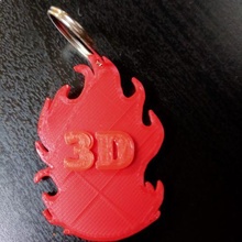 porta chiavi 3d milan fuoco fiamma key 3d print model - Mito3D