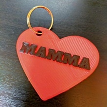 porta chiavi cuore mamma 3d print model - Mito3D