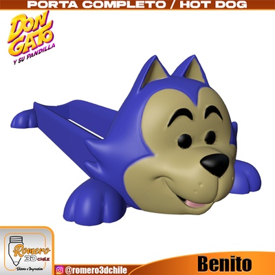 porta completo benito don gato gang holder complete carriers hot dog sausage hook pancho cat carrier mr 3d print model - Mito3D