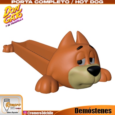 porta completo demostenes don gato gang holder complete carriers hot dog sausage hook pancho cat carrier mr demonstrations demo 3d print model - Mito3D