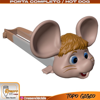 porta completeo topo grau koffer vollständig heiß hund wurst pancho halter perro caliente perrito 3d print model - Mito3D